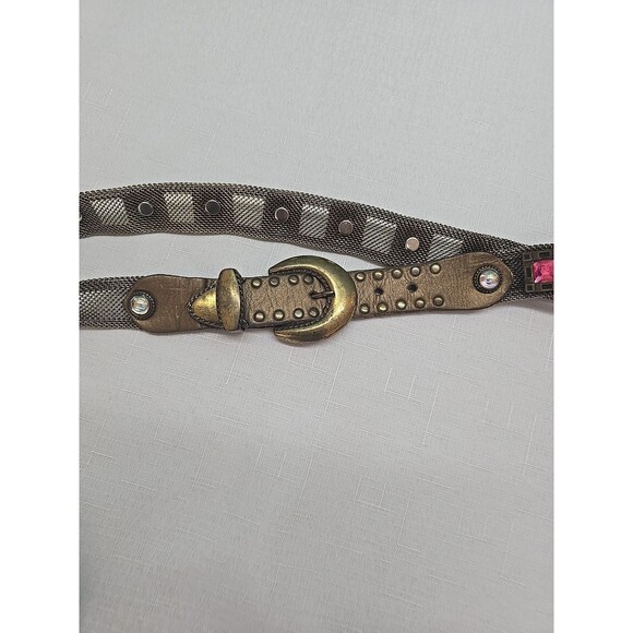 Vintage Women\'s Sand Castle USA Silver Metal Mesh Rhinestone Belt RARE **READ** main image 10